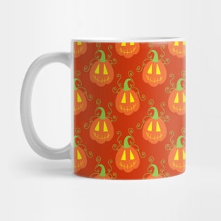 Orange Jack O Lantern Pattern Mug